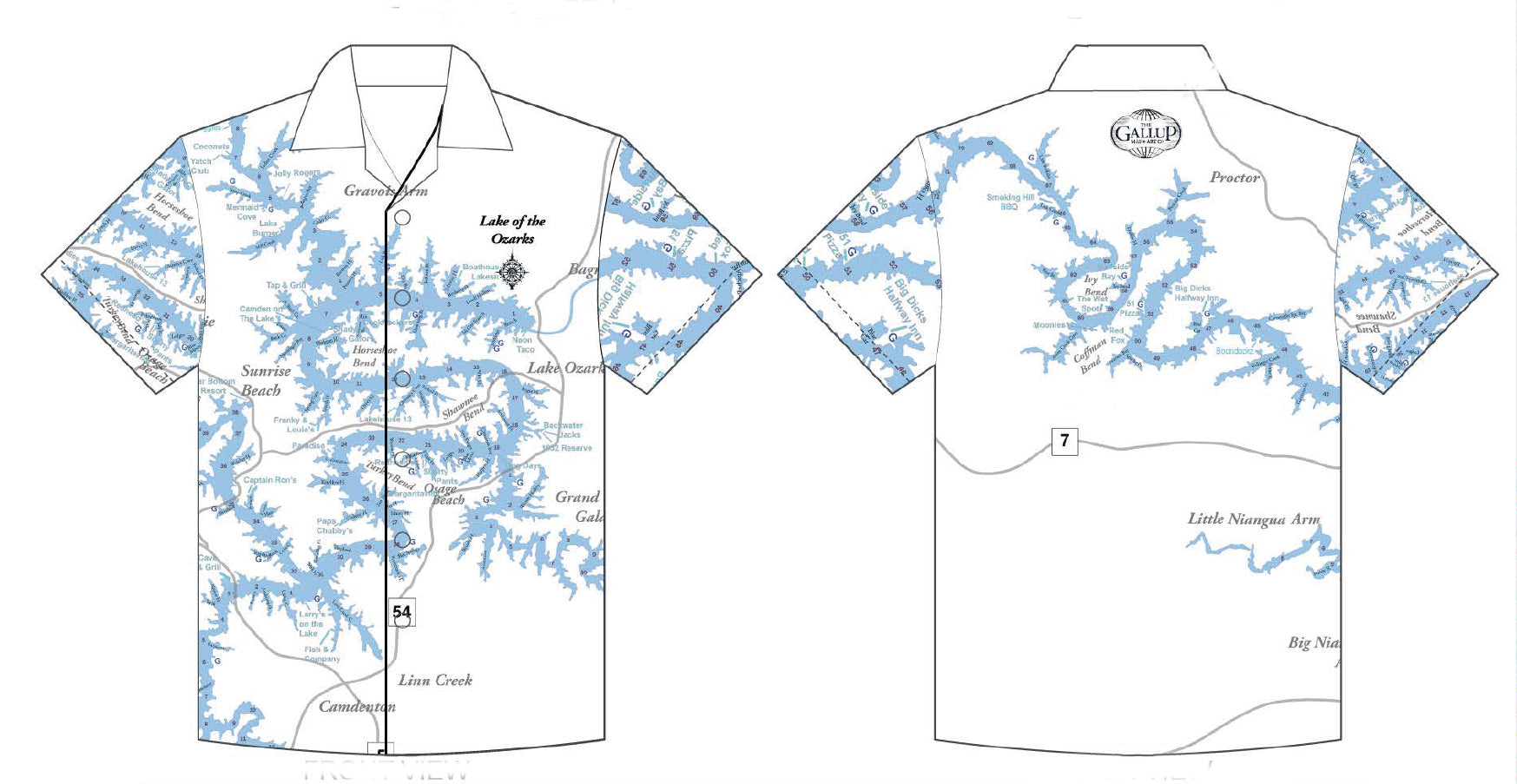 Lake of the Ozarks Button Down Camp Shirt Short Sleeve Fun On The Water