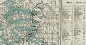 Lake of the Ozarks Original Map dated 1935 Resorts, camps, lodges, clubs and more.