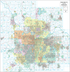 Kansas City Street and Zip Code Wall Map