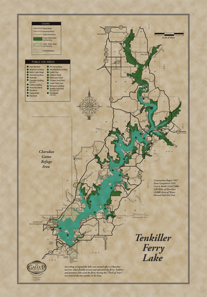 Tenkiller Ferry Lake Classic Map