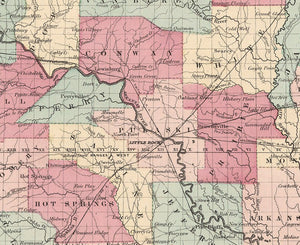 Arkansas 1855 Vintage Antique by Coltons