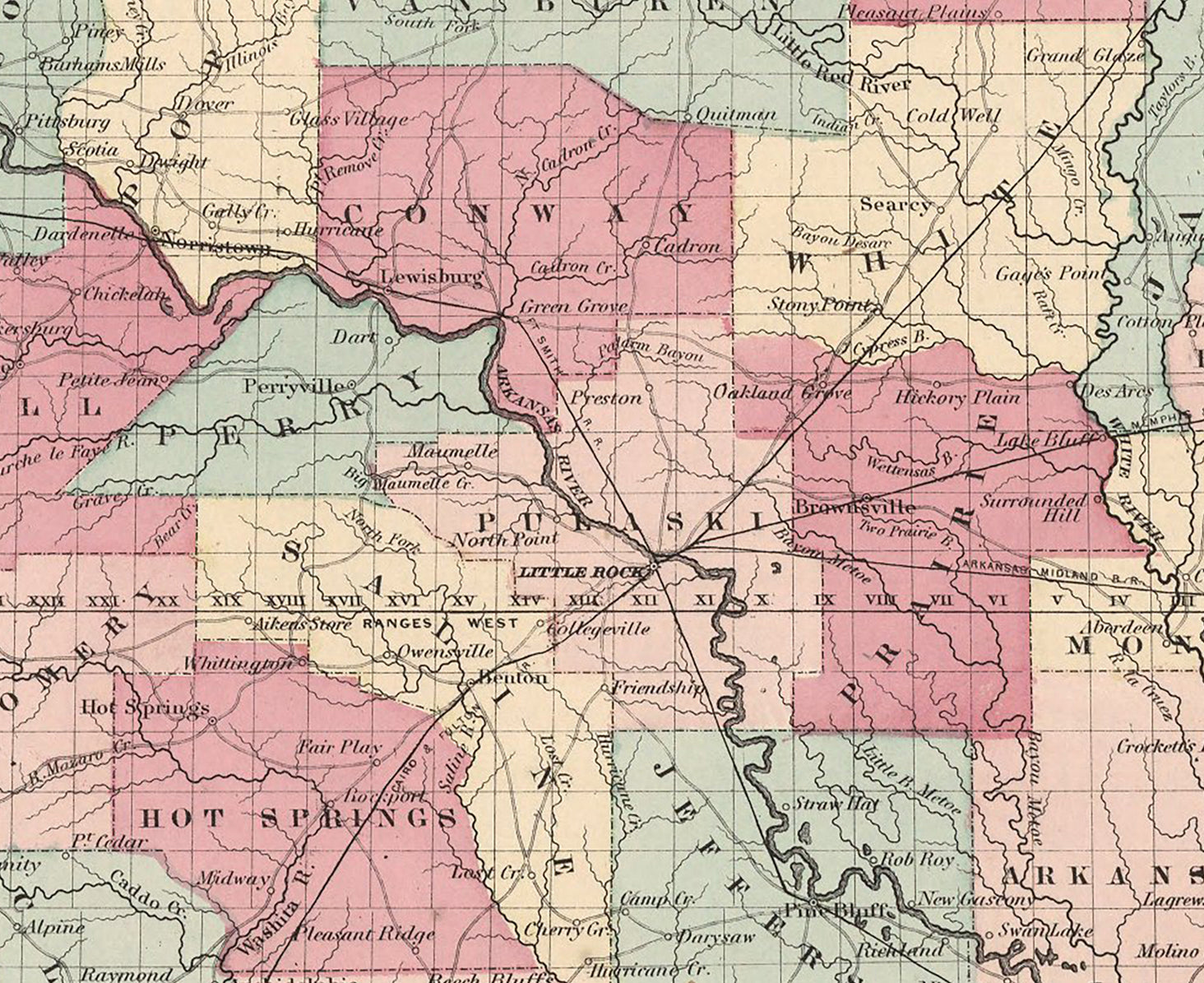 Arkansas 1855 Vintage Antique by Coltons