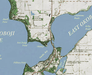 Iowa Great Lakes Classic Gray Style Map