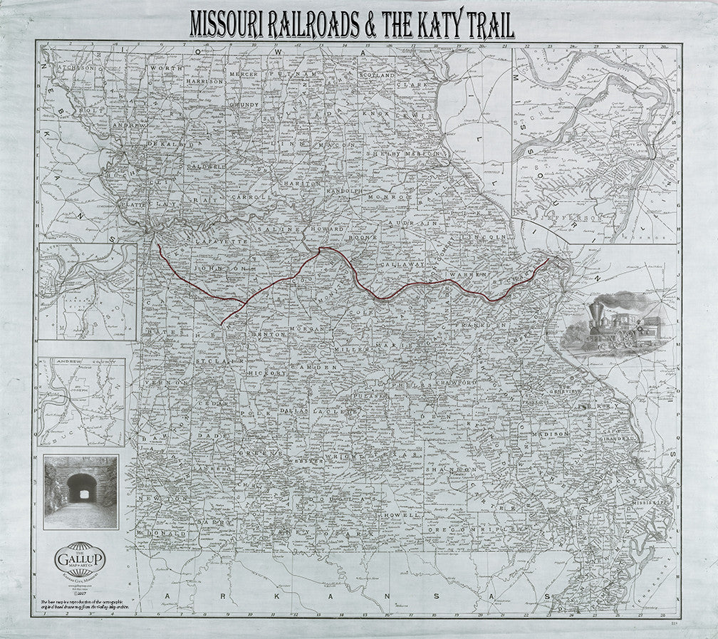 Missouri Railroads and the Katy Trail in Linen Gray
