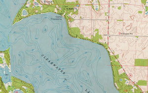 Clearwater Lake Minnesota Old West Style Map