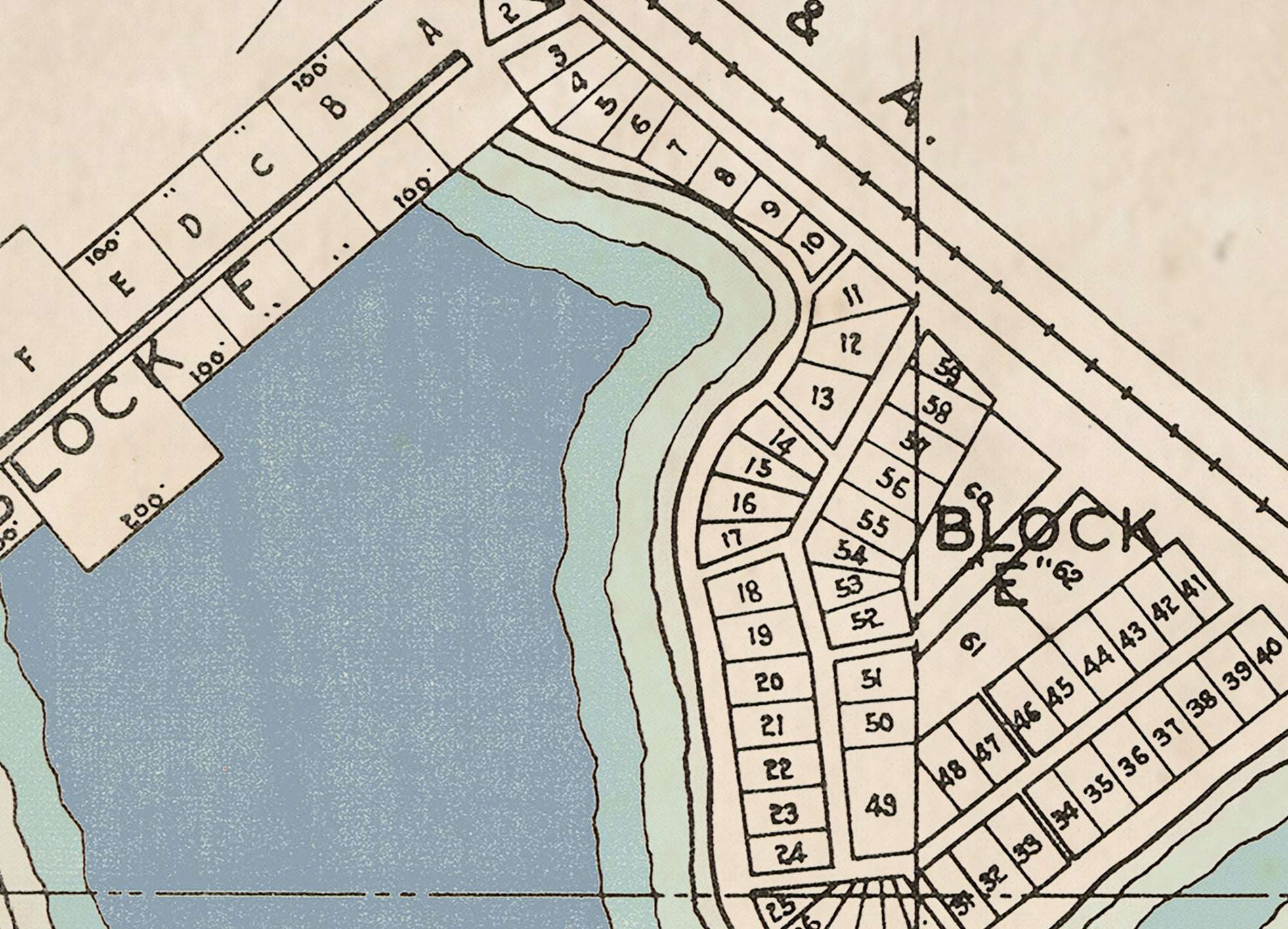 Lake Tapawingo Old West Canvas Map