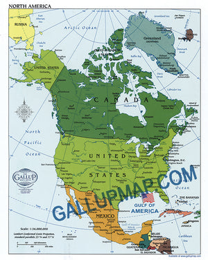 North America Featuring the Gulf of America