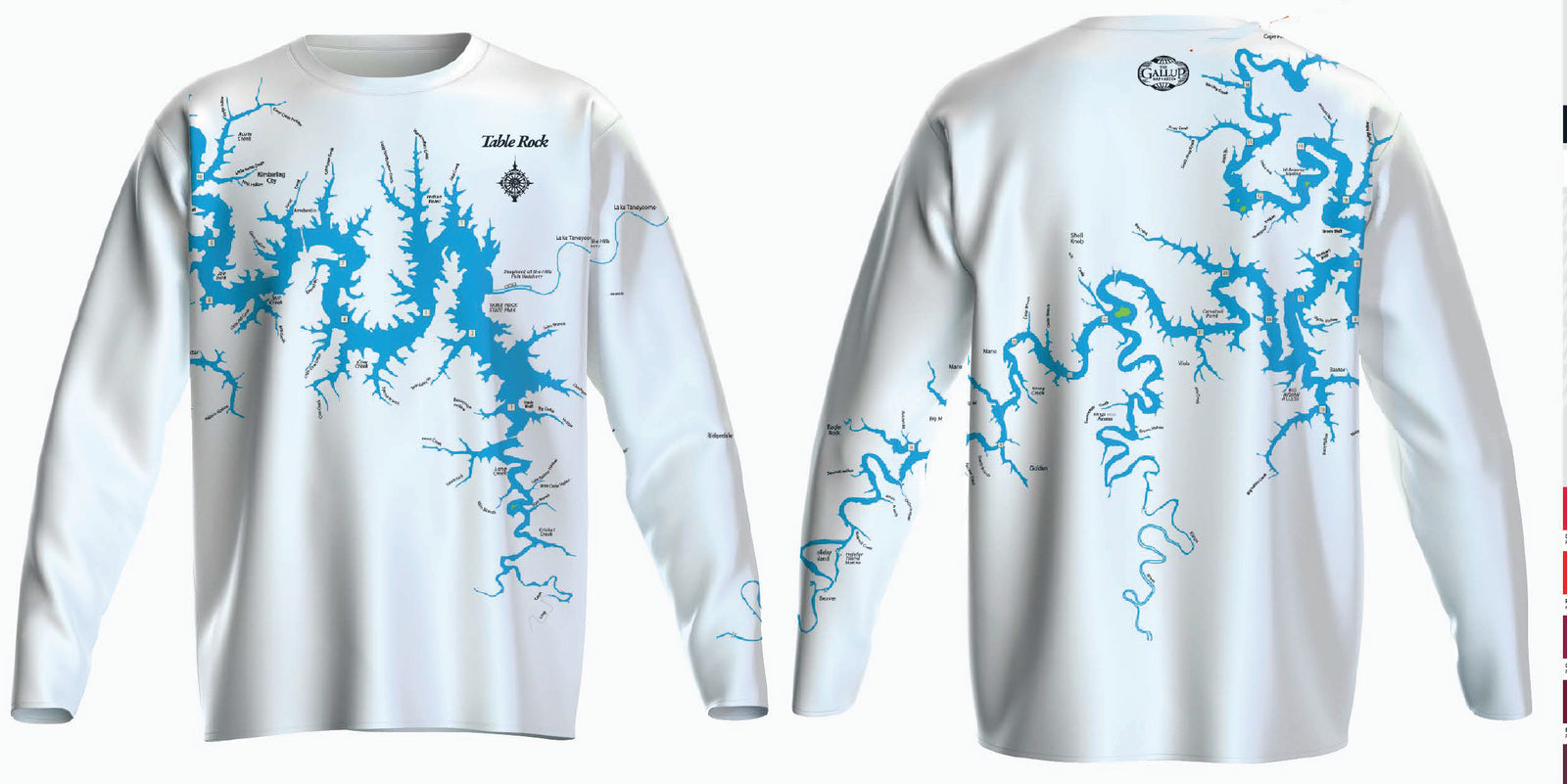 Table Rock Lake Fishing T Shirt White Long Sleeve SPF