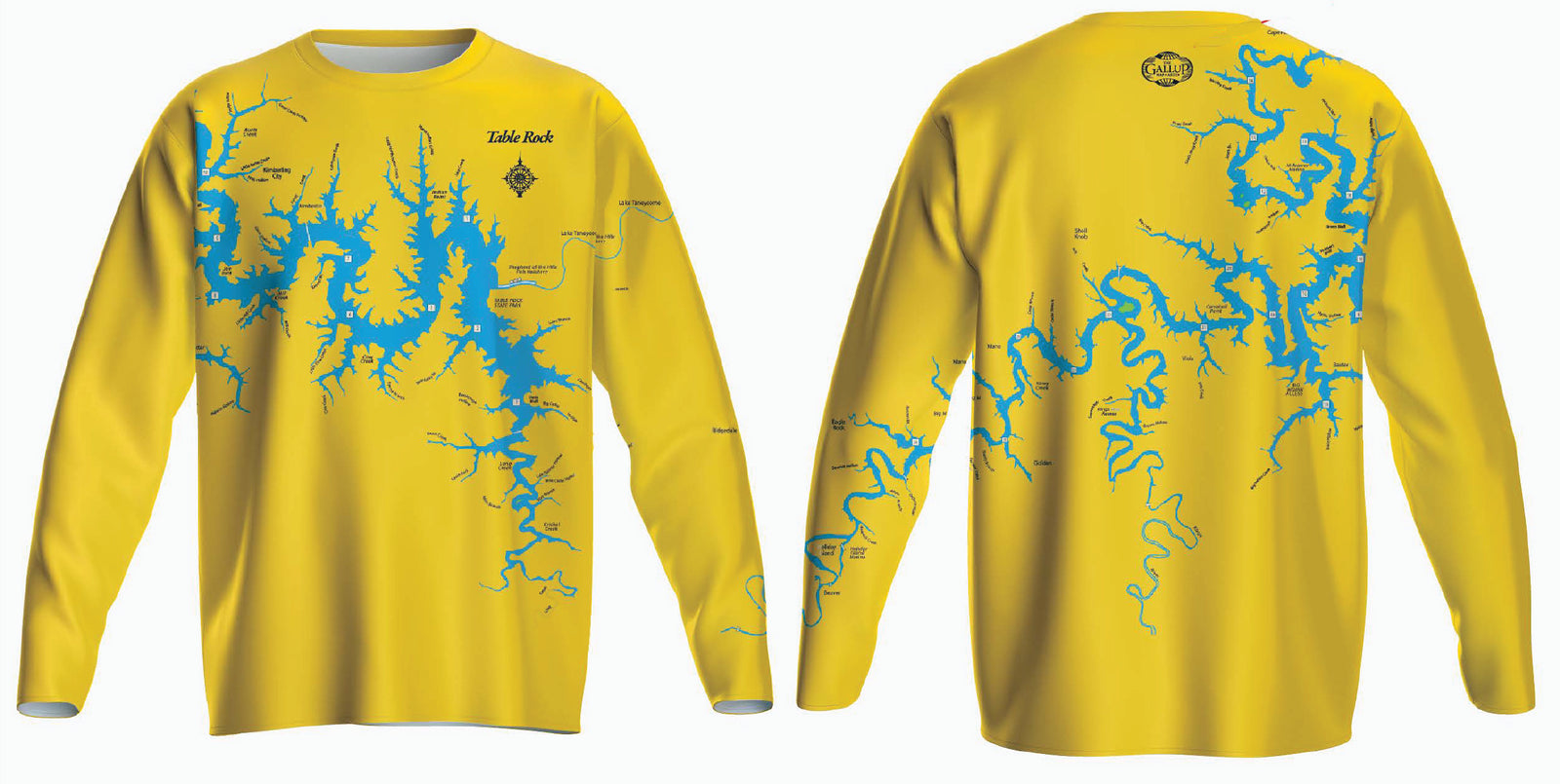 Table Rock Lake Fishing T Shirt Yellow Long Sleeve SPF