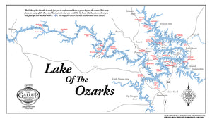 Lake of the Ozarks Chart for the Boat with Bars, Restaurants and Gas