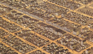 Lawrence Kansas Birds Eye Map 1869