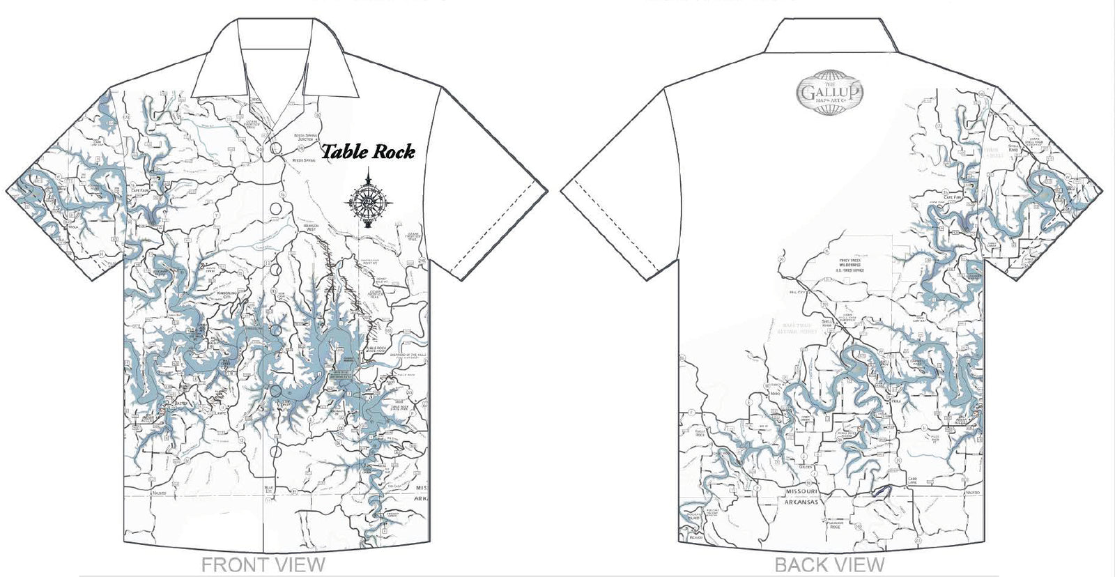 Table Rock Lake Button Down Camp Shirt Short Sleeve