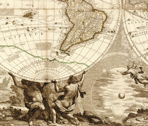 1709 World Map Le Globe Canvas Print