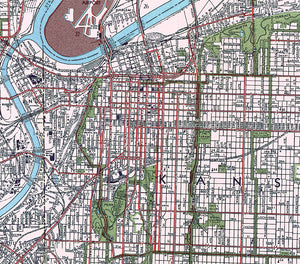 1957 Vintage Kansas City Map