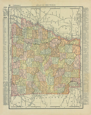 Arkansas 1895 Vinatge Antique Map by Rand McNally