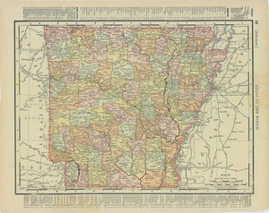 Arkansas Antique Vintage Map 1895