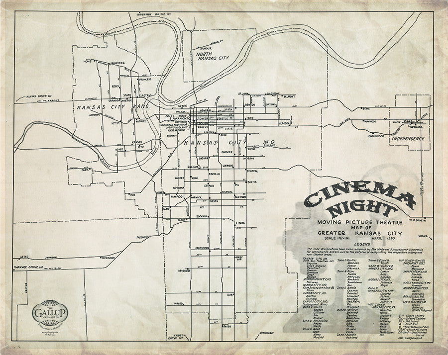 Moving Picture Theaters in Kansas City 1950