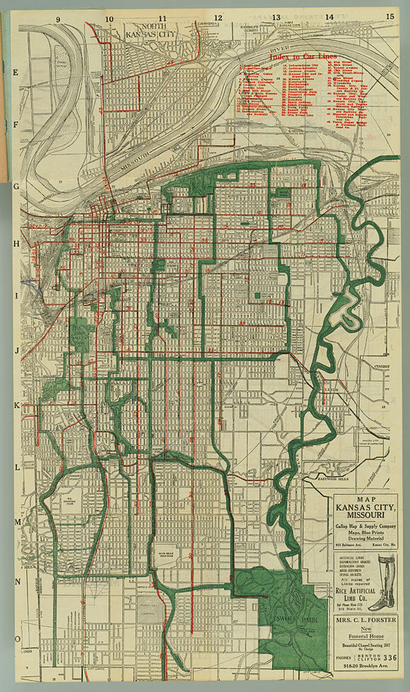 Kansas City Streetcar Lines Map