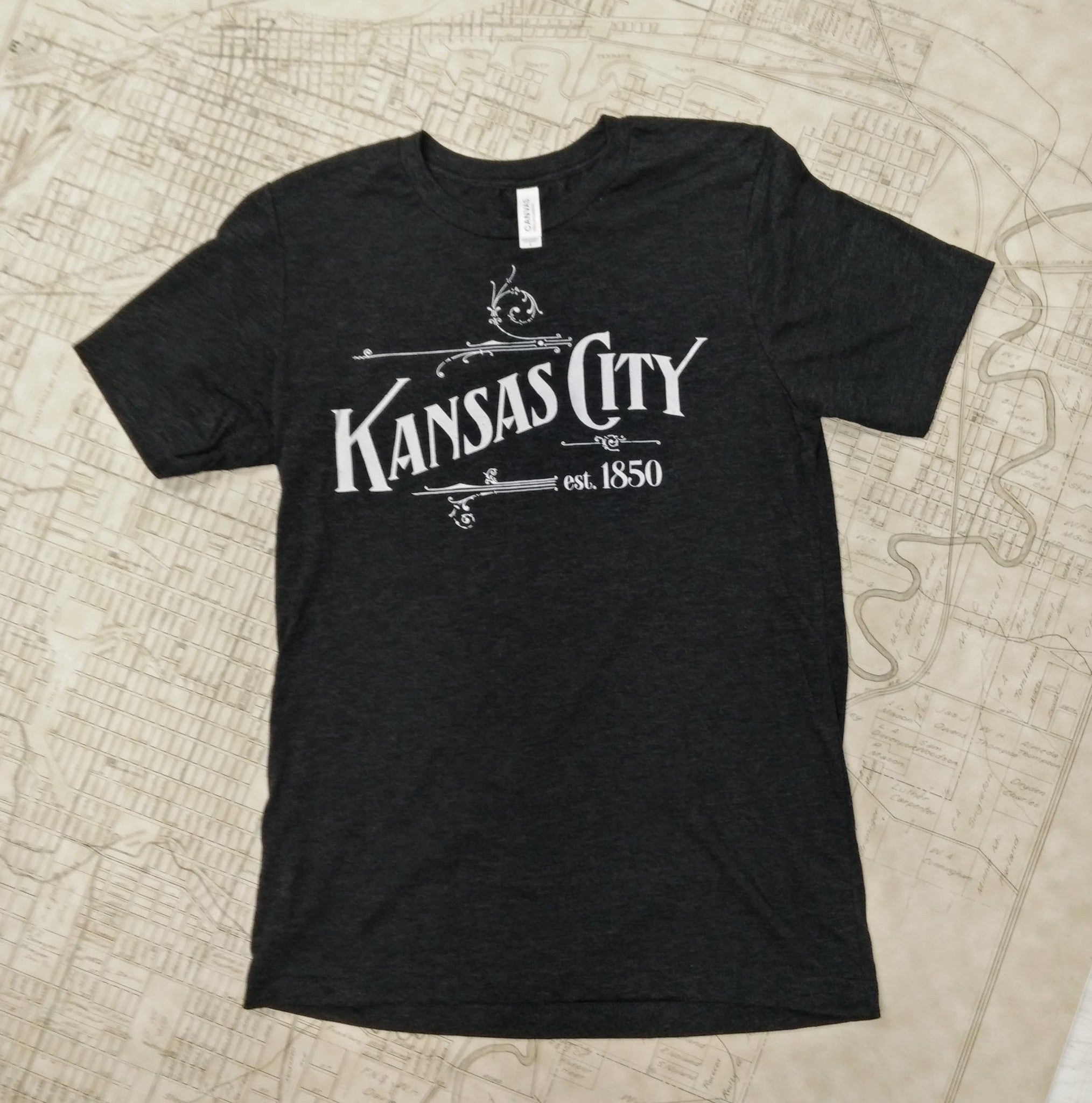 Kansas City, Missouri City Map T-Shirt ...