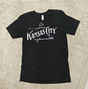 Kansas City Hand-Drawn Design T-Shirt - Black