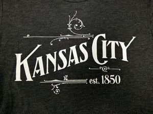 Kansas City Hand-Drawn Design T-Shirt - Black