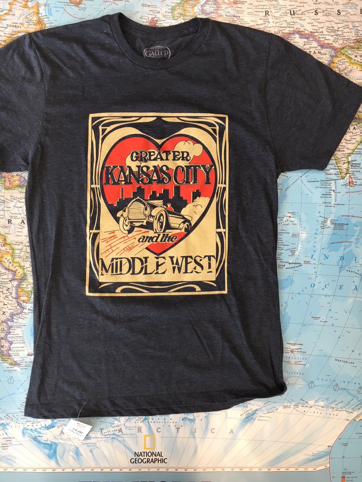 Kansas City Heart Shirt - Navy Blue Heathered