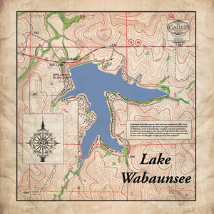 Lake Wabaunsee Kansas Map Old West Style