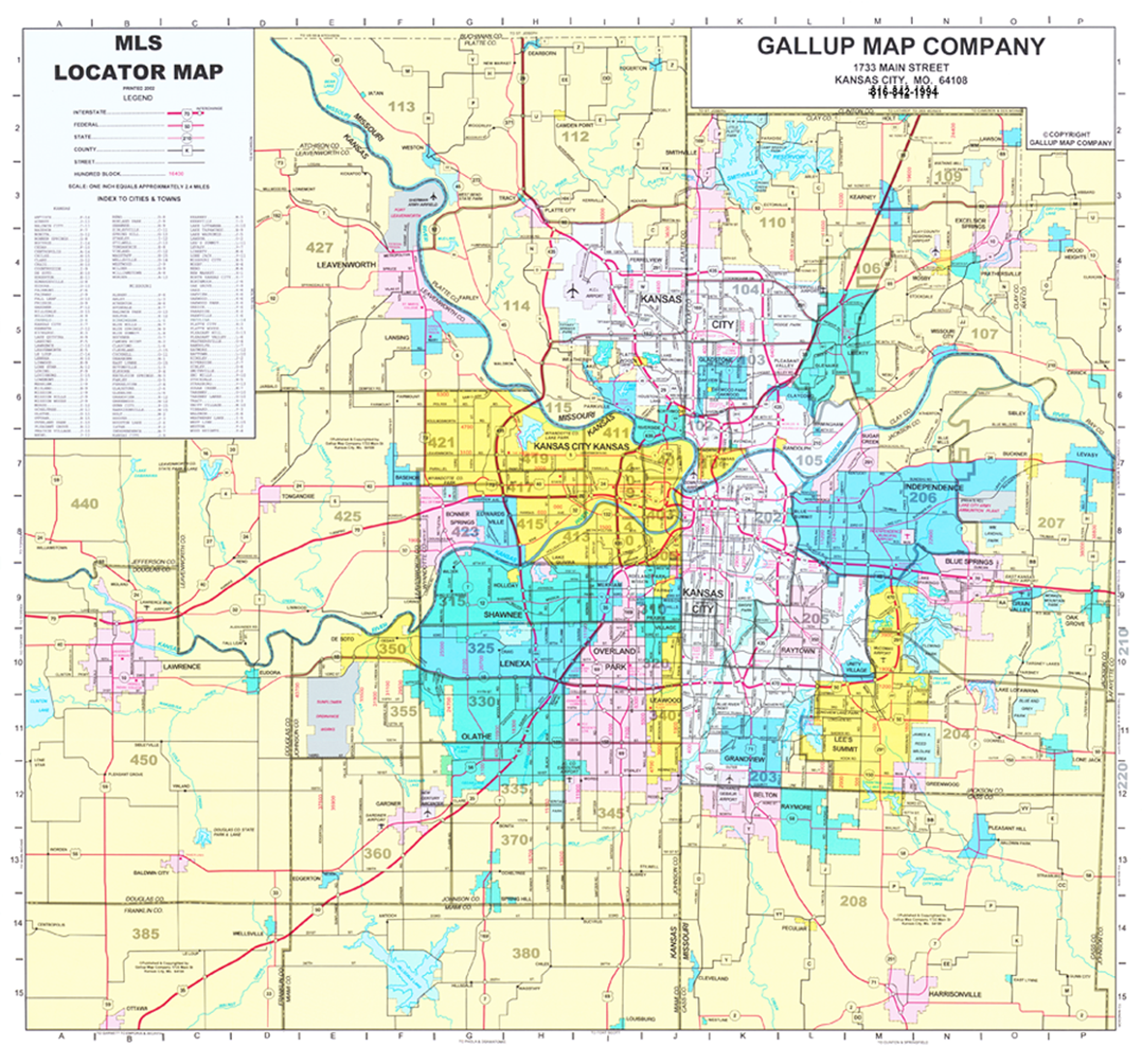 その他 MAPS BEST MADE CO. Kansas City MLS Map - Custom Sizes - Gallup Map