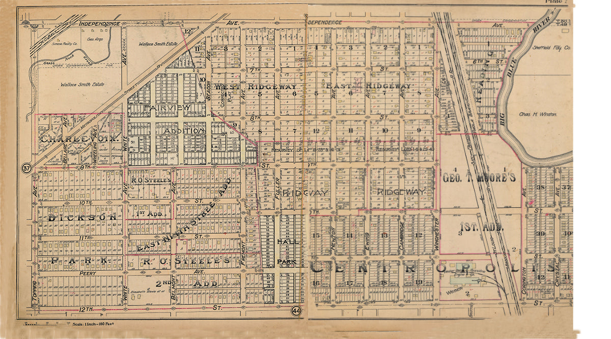 Kansas City Tuttle and Pike 1907 - Plate No. 43 Independence-12th, Topping-Crystal