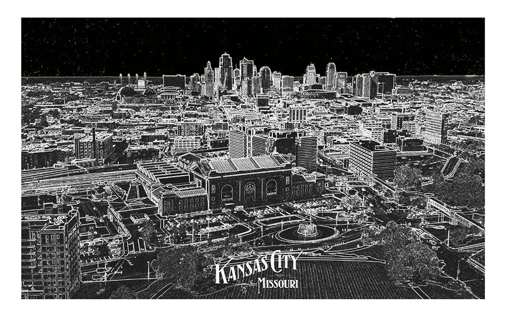 Kansas City Skyline Print Black Skyline