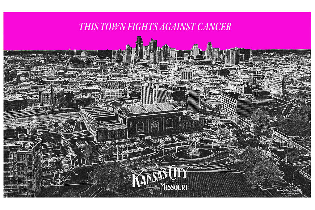 Kansas City Skyline Print Fight Cancer