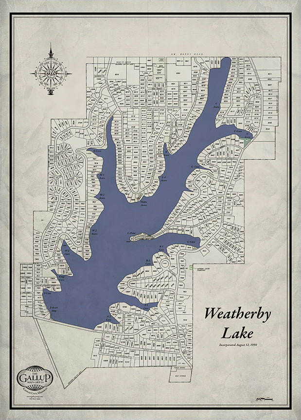 Weatherby Lake Classic Gray Style Map