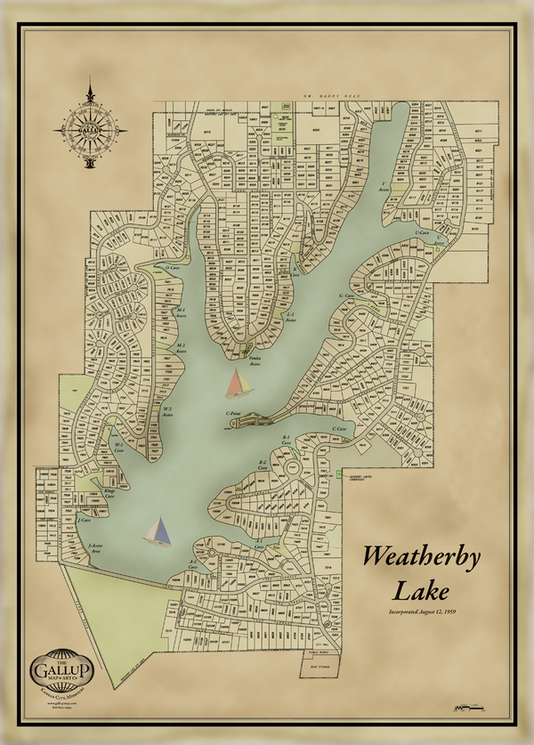 Weatherby Lake Classic Map Gallup Map