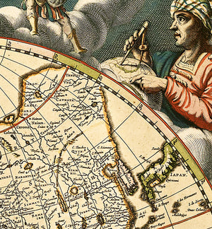 World Antique Vintage Map 1664 - Sepia