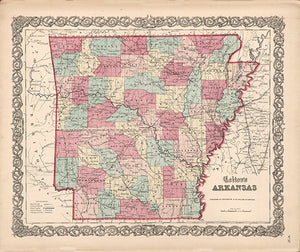 Arkansas 1855 Vintage Antique by Coltons