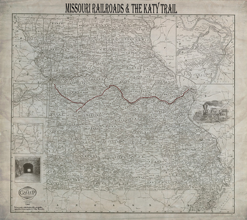 Missouri Railroads and the Katy Trail in Patina Tones