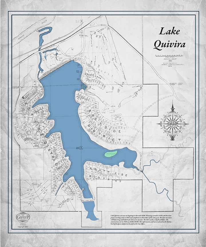 Lake Quivira Classic Gray Map