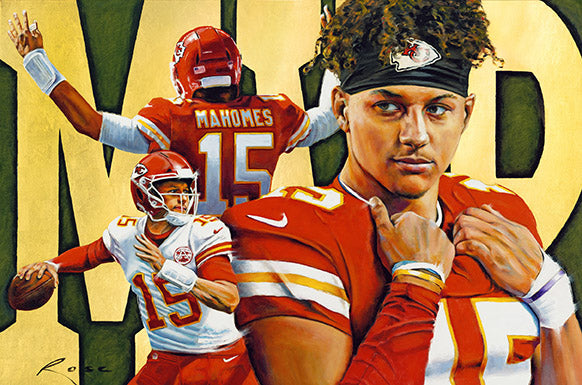 Patrick Mahomes MVP Canvas Gallery Wrap Limited Edition Print By William Rose
