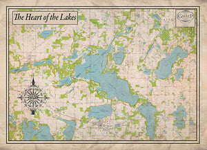 Clearwater Lake Minnesota Old West Style Map