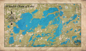 Whitefish Chain of Lakes MN map
