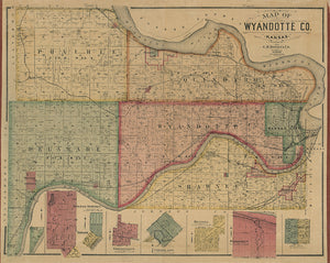 1875 Vintage Wyandotte County Ownership Map